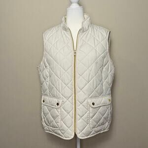 St. John's Bay Quilted Vest Women's L Cream